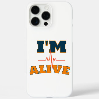 Funda iPhone 16 Pro Max Bolsa de mano con la frase divertida Estoy Vivo
