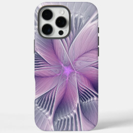 Funda iPhone 16 Pro Max Bonito Flor Rosa Moderna Resumen Arte Fractal