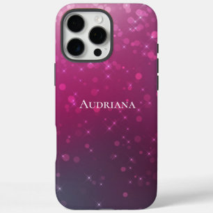 Funda iPhone 16 Pro Max Bonito Pink Bokeh Sparkle