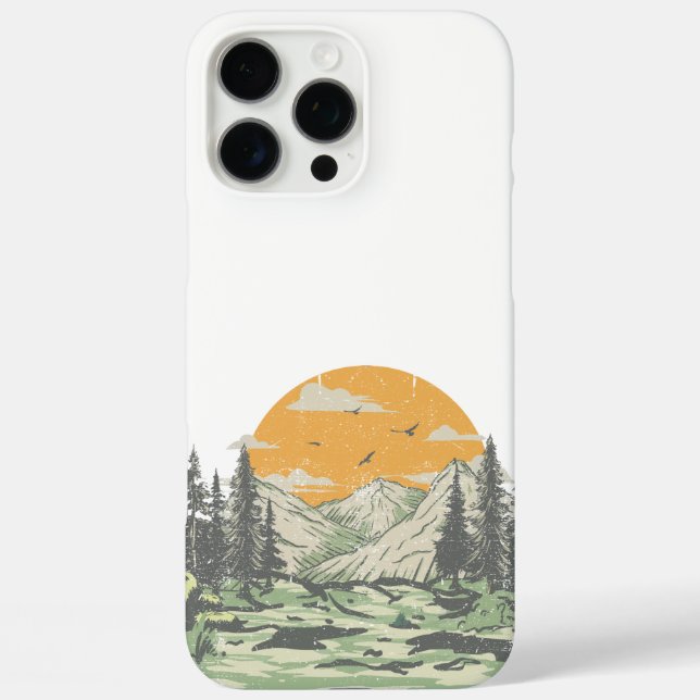 Funda iPhone 16 Pro Max Bosque de montaña rústico moderno (Reverso )