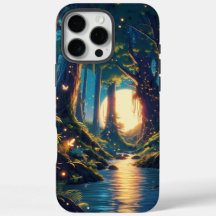 Bosque tranquilo con árboles antiguos y diseño lun