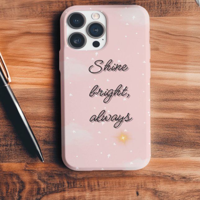 Funda iPhone 16 Pro Max "Brillo brillante siempre" Teléfono estético rosa  (Unleash your anime queen vibes with this bold, stylish phone cover!)