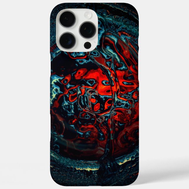 Funda iPhone 16 Pro Max Brillo rojo del Océano Inferno (Reverso )