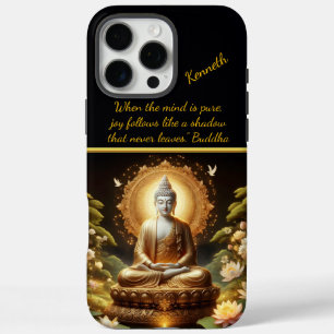 Funda iPhone 16 Pro Max Buda dorado en una naturaleza tranquila