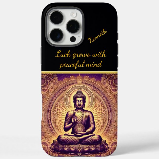Funda iPhone 16 Pro Max Buda en un tranquilo jardín de lotos (Reverso)
