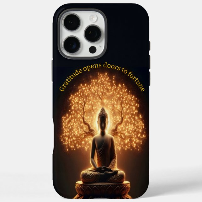 Funda iPhone 16 Pro Max Buda meditando bajo un árbol (Reverso)