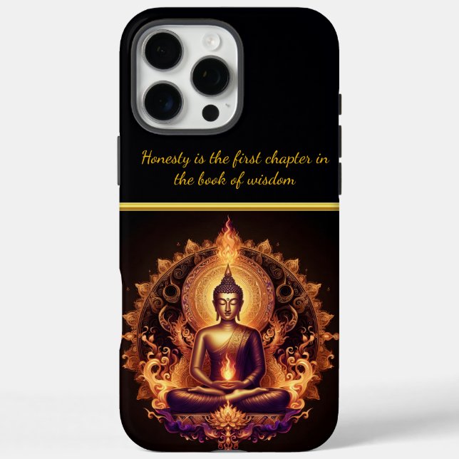 Funda iPhone 16 Pro Max Buda radiante en un momento de calma. (Reverso)