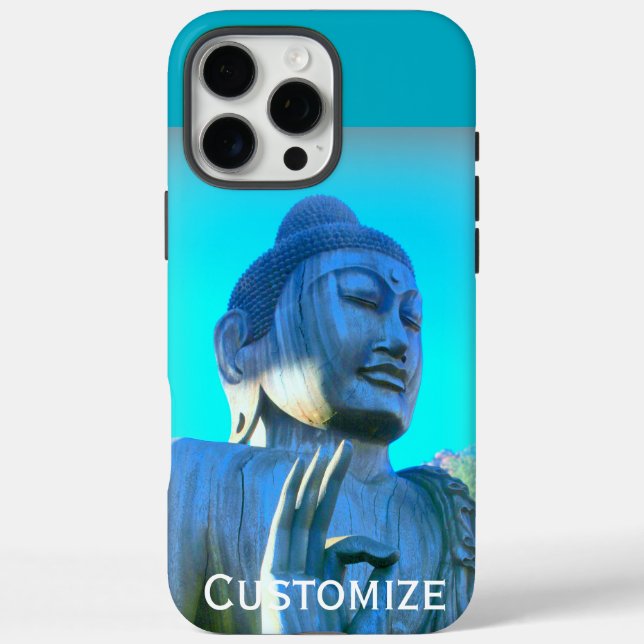 Funda iPhone 16 Pro Max buddha azul (Reverso)
