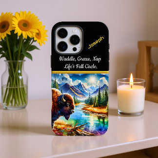 Funda iPhone 16 Pro Max Búfalo majestuoso por un río Serene