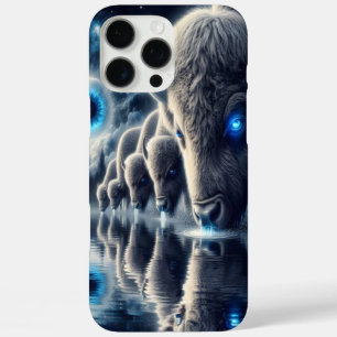 Funda iPhone 16 Pro Max Buffaloes celestes en el paisaje estelar místico