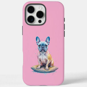 Funda iPhone 16 Pro Max Bulldog Francés Colorido y Artístico 