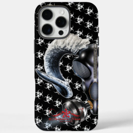 FUNDA iPhone 16 PRO MAX ¡BW! ¡ADVERTENCIA DE BIOPELIGRO! CALAVERA