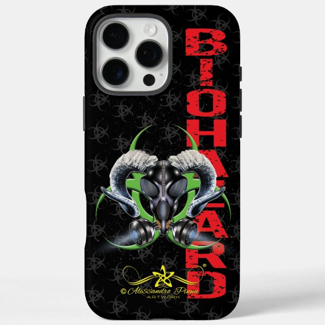 FUNDA iPhone 16 PRO MAX ¡BW! ¡ADVERTENCIA DE BIOPELIGRO! CALAVERA (Reverso)
