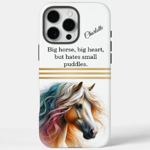 Funda iPhone 16 Pro Max Caballo colorido con mango flotante