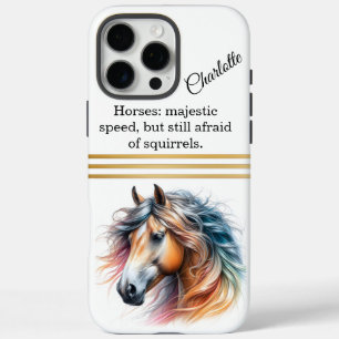 Funda iPhone 16 Pro Max Caballo majestuoso con una colorida forma. IA gene