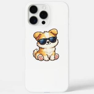 Funda iPhone 16 Pro Max Cachorro Adorable con Gafas de Sol Diseño Kawaii