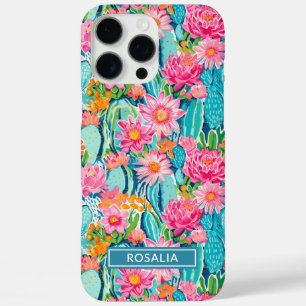 Funda iPhone 16 Pro Max Cactus Floreciendo Colorido Moderno Personalizado