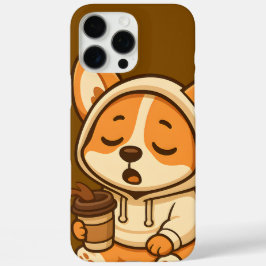 Funda iPhone 16 Pro Max Café Corgi - Casos de teléfono de perro de Kawaii