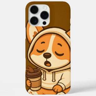 Funda iPhone 16 Pro Max Café Corgi - Casos de teléfono de perro de Kawaii