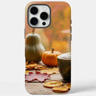 Funda iPhone 16 Pro Max Café y libro de otoño con decoración cálida