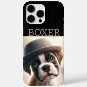 Funda iPhone 16 Pro Max Caja de cachorro Boxer adorable – Arte de perro el