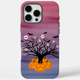 Funda iPhone 16 Pro Max Calabaza de Halloween Jack del Árbol Muerto de los