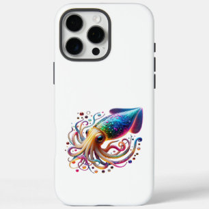 Funda iPhone 16 Pro Max Calamar Neon Vibrante – Creatura de Mar Profundo C