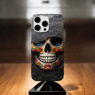Funda iPhone 16 Pro Max Calavera de azúcar floral vibrante