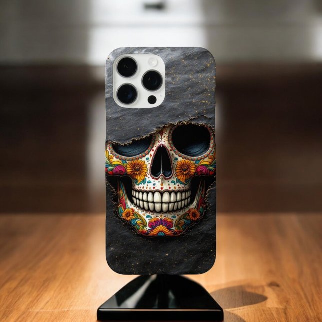 Funda iPhone 16 Pro Max Calavera de azúcar floral vibrante (Subido por el creador)