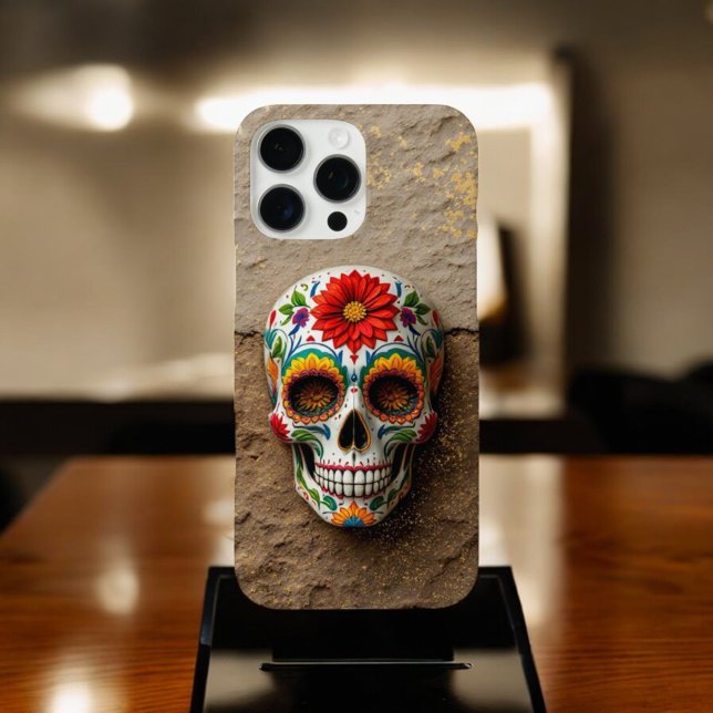 Funda iPhone 16 Pro Max Calavera de azúcar floral vibrante (Subido por el creador)