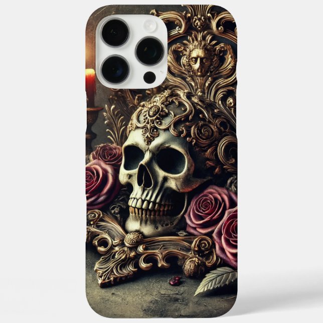 Funda iPhone 16 Pro Max Calavera gótica (Reverso )