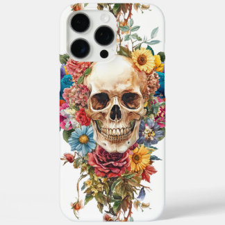 Funda iPhone 16 Pro Max Calavera y flores