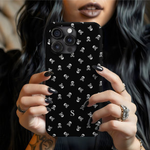 Funda iPhone 16 Pro Max Calavera y Huesos Cruzados Monogramado Halloween