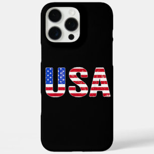Funda iPhone 16 Pro Max Camiseta USA Bandera Americana Patriótica Hombres