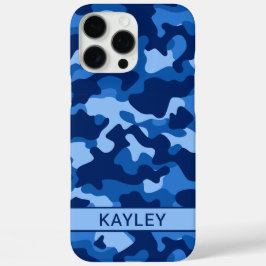 Funda iPhone 16 Pro Max Camuflaje Azul Personalizado