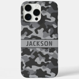 Funda iPhone 16 Pro Max Camuflaje Gris Personalizado