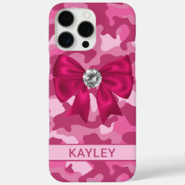Funda iPhone 16 Pro Max Camuflaje Rosa Brillante Personalizado