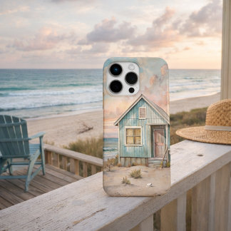 Funda iPhone 16 Pro Max Casa de playa de cottage costero acogedor acuarela