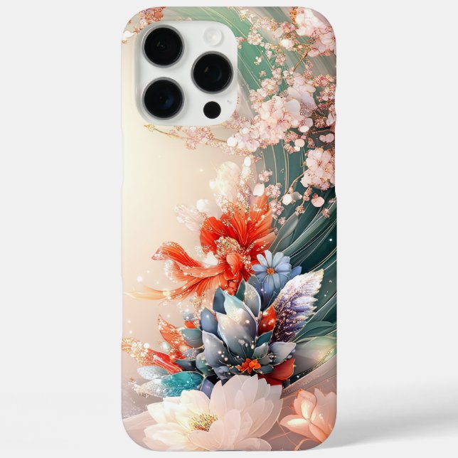 Funda iPhone 16 Pro Max Cascada floral encantada (Reverso )