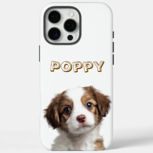 Funda iPhone 16 Pro Max Caso de Iphone personalizado Dog Photo & Name