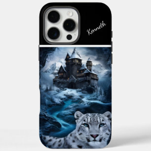 Funda iPhone 16 Pro Max Castillo de invierno de Snow Leopard