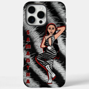 Funda iPhone 16 Pro Max Cebra roja de bailarina personalizada #2