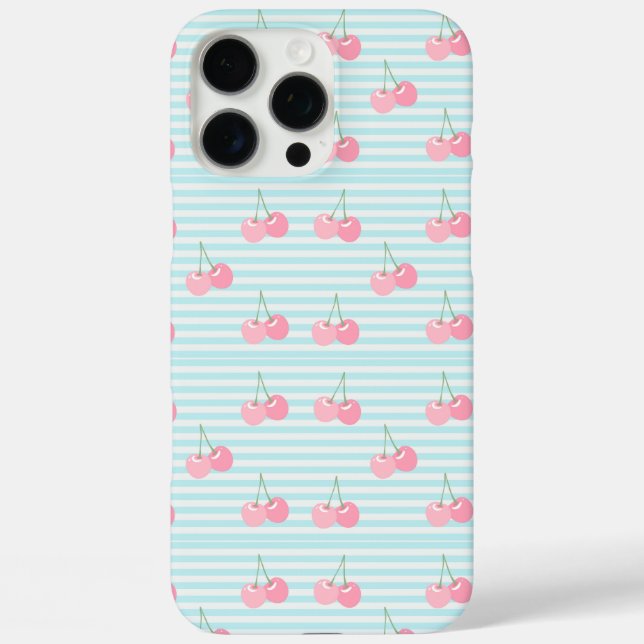 Funda iPhone 16 Pro Max Cerezas Rosadas Verano (Reverso )