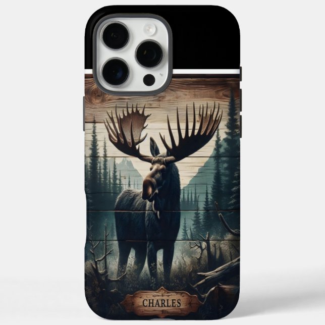 Funda iPhone 16 Pro Max Charles, El Majestuoso Moose (Reverso)