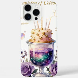 Funda iPhone 16 Pro Max Chemistry Birthday Celebration Flask and Floral Ca