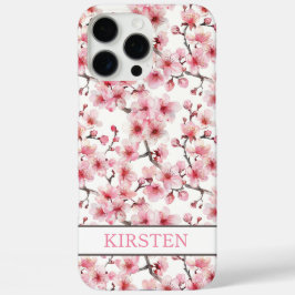 Funda iPhone 16 Pro Max Cherry Blossoms Sakura Pattern Monogrammed