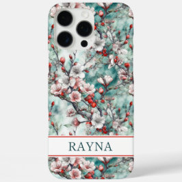 Funda iPhone 16 Pro Max Cherry Blossoms Sakura Print Monogrammed