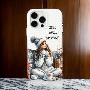 Funda iPhone 16 Pro Max Chica acogedor de invierno "Vibes cálidas de la en