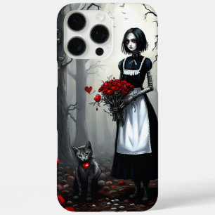 Funda iPhone 16 Pro Max Chica de robots góticos