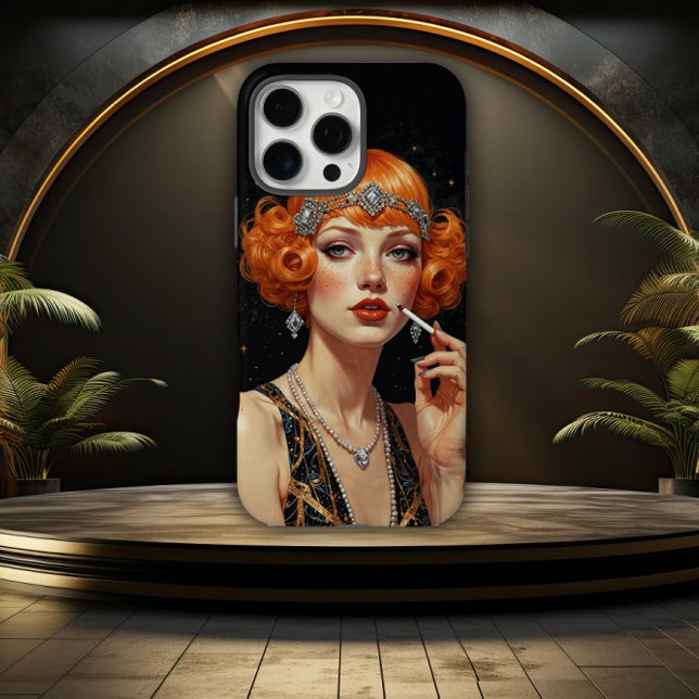 Funda iPhone 16 Pro Max Chica Flapper Art Déco Elegante (Subido por el creador)